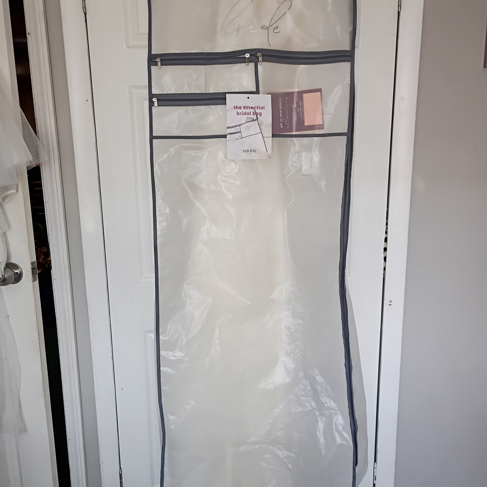 Transparent Garment Bag with Dark Trim